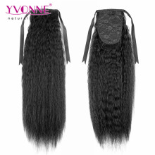 Natural Color Kinky Straight Human Hair Ponytail